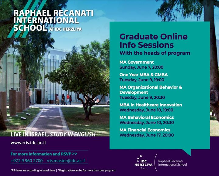 IDC Graduate Online Info Sessions in English